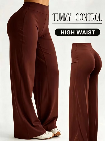 High-Waist Straight-Leg Workout Pants – Skin-Friendly Hip-Lifting Fitness Leggings for Training, Yoga, Casual Sports and Everyday Activewear