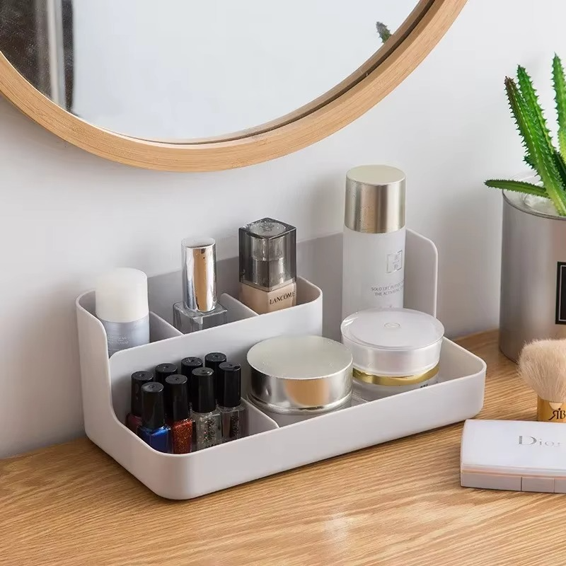 Cosmetic Storage Box – Space-Saving Vanity Organizer with Skincare Shelf for Makeup, Beauty Products, Toiletries and Bathroom Organization