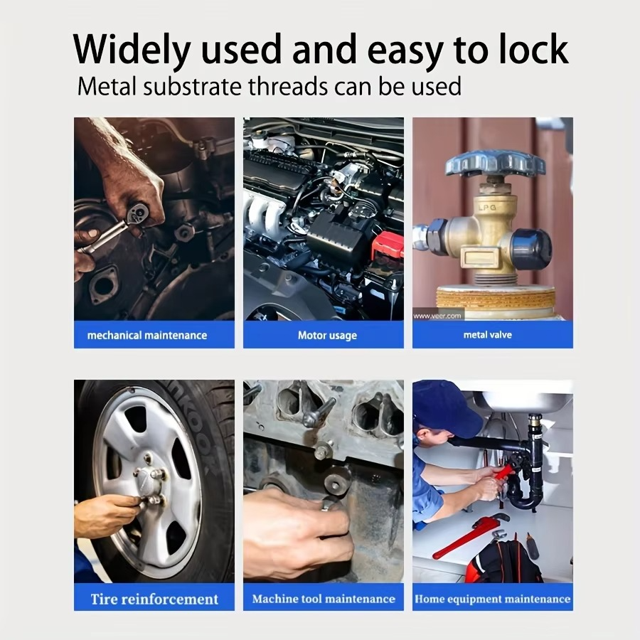 Thread Locking Adhesive – 50ml Quick-Cure Anaerobic Screw Glue with Corrosion-Resistant Anti-Loosening Formula for Nuts, Bolts and Fasteners