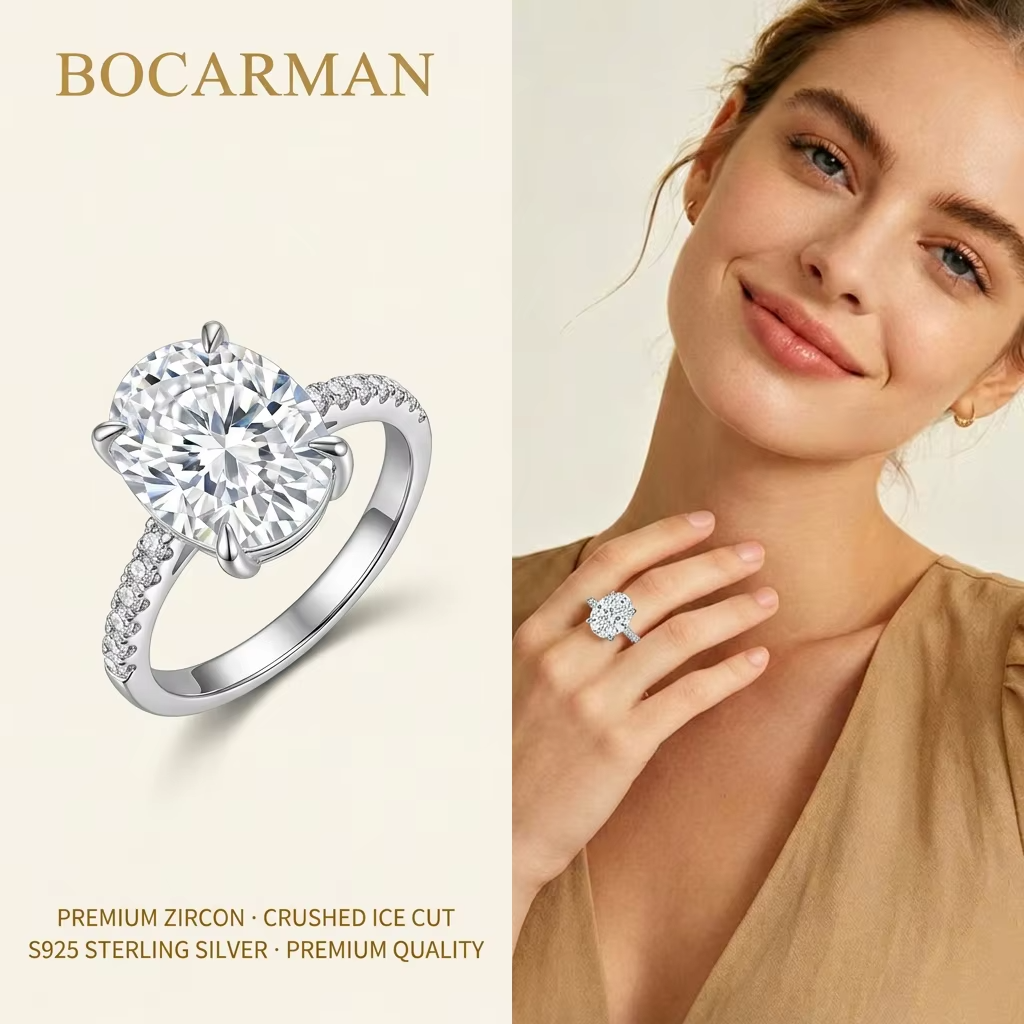Silver Tanzanite Ring – Mint Green Oval Tanzanite with Ice-Cut Zircon Accents for Women, Elegant Jewelry, Special Occasions and Gifts