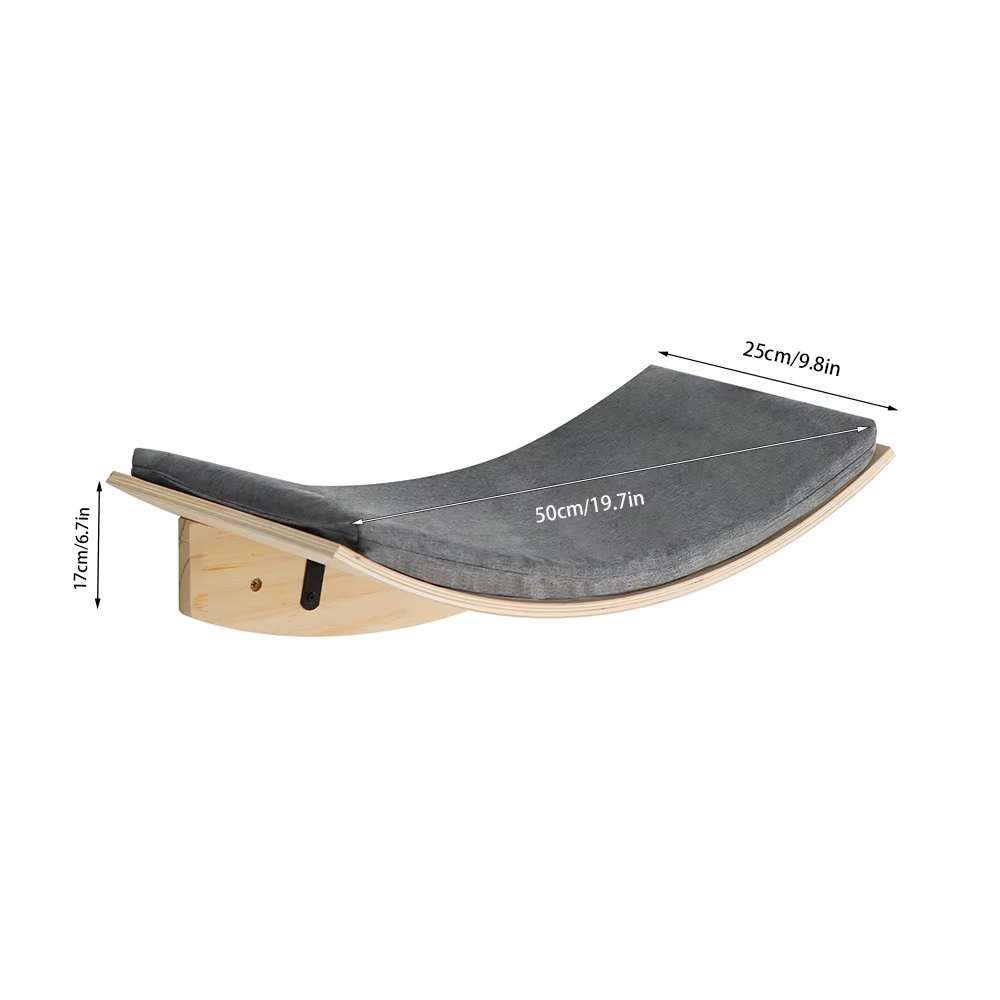 Wall-Mounted Cat Shelves – Curved Hammock Bed & Climbing Steps with Cushions for Sleeping, Playing, Climbing and Indoor Cat Furniture