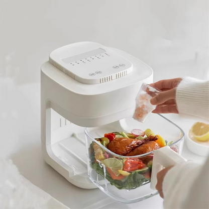 Compact Glass Basket Air Fryer – 2L 900W Non-Stick Air Fryer with See-Through Basket, No-Flip Cooking and Easy-Clean Design for Home Kitchens