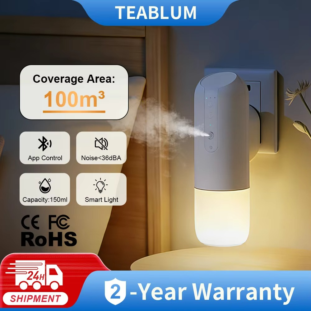 Smart Plug-In Air Freshener Diffuser – Automatic 150ml Fragrance Diffuser with 100m³ Coverage for Homes, Hotels, Bathrooms and Toilets