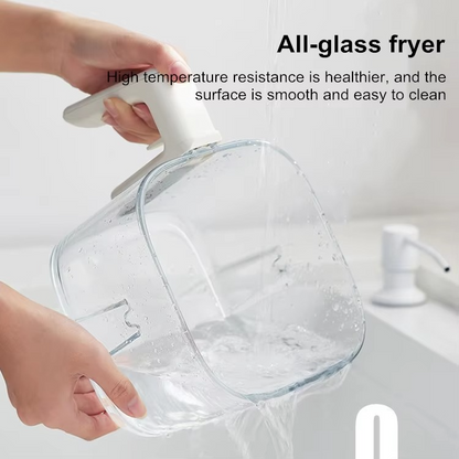 Compact Glass Basket Air Fryer – 2L 900W Non-Stick Air Fryer with See-Through Basket, No-Flip Cooking and Easy-Clean Design for Home Kitchens
