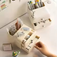 Multifunctional Desk Organizer – Drawer Storage Box for Stationery, Makeup Brushes, Skincare Essentials and Office Supplies with Space-Saving Design