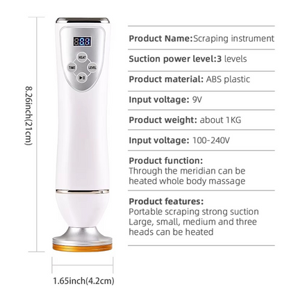 Electric Scraping Body Massager – Multifunctional Massage Device with 3 Attachments for Muscle Relaxation, Body Massage and Skin Care