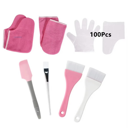 Paraffin Wax Spa Kit – Hand and Foot Moisturizing Set with Cotton Gloves, Wax Brush, Plastic Film Wrap and Spa Accessories