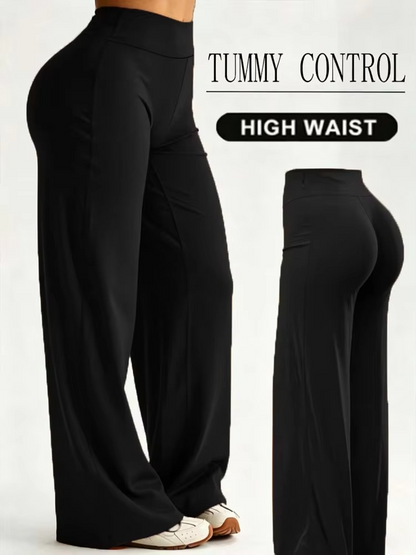 High-Waist Straight-Leg Workout Pants – Skin-Friendly Hip-Lifting Fitness Leggings for Training, Yoga, Casual Sports and Everyday Activewear
