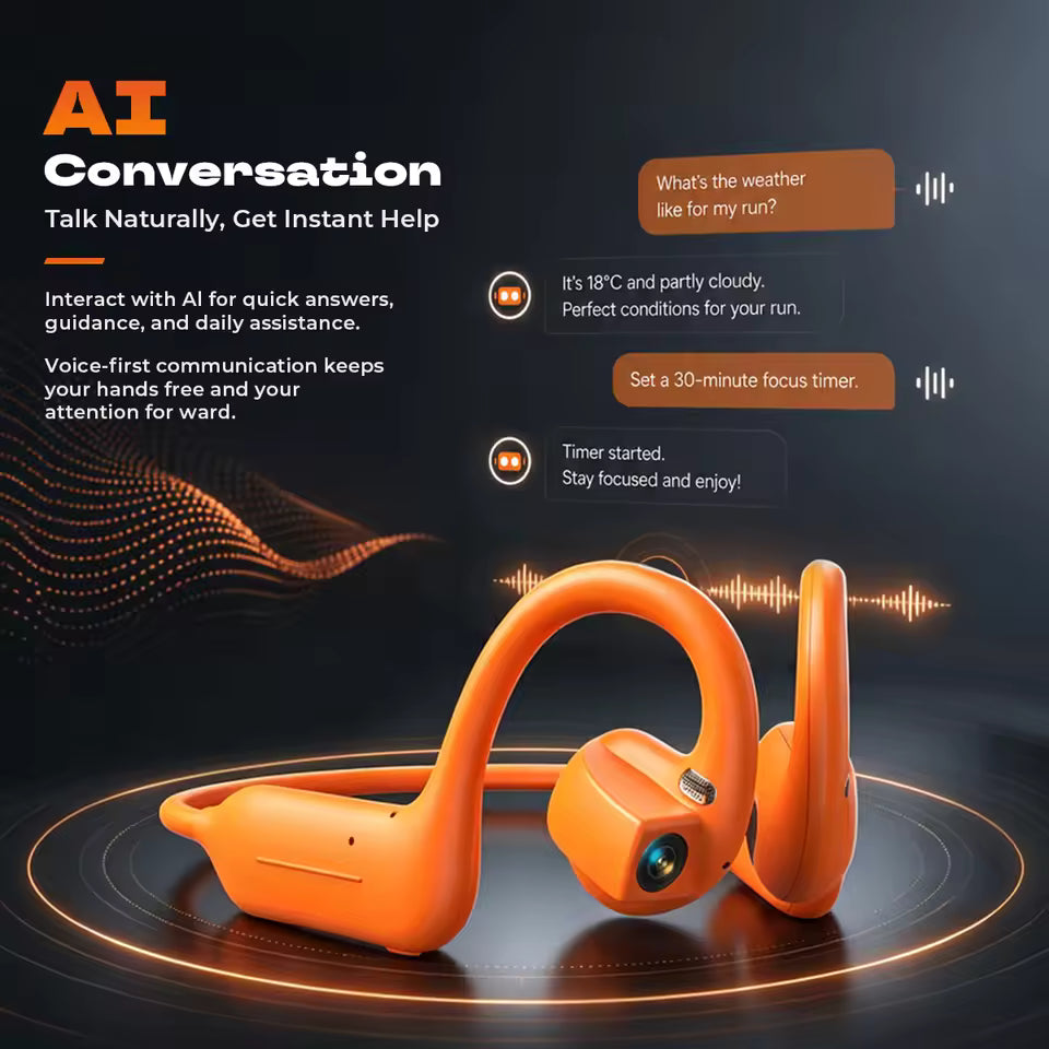 AI Smart Headphones with HD Camera and AI Voice Assistant UK
