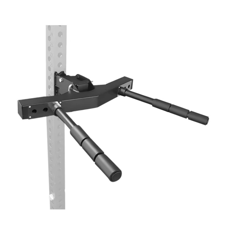 Adjustable Dip Bar Attachment – Foldable Arm Flexion and Extension Trainer with Wide and Narrow Grip Positions for Strength Training and Home Gym Racks