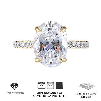 Silver Tanzanite Ring – Mint Green Oval Tanzanite with Ice-Cut Zircon Accents for Women, Elegant Jewelry, Special Occasions and Gifts