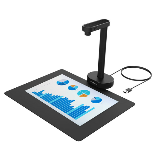 Portable Document Scanner – 16MP A4 USB Document Camera with Auto Deskewing for Books, Documents and Receipts, Compatible with Windows and macOS