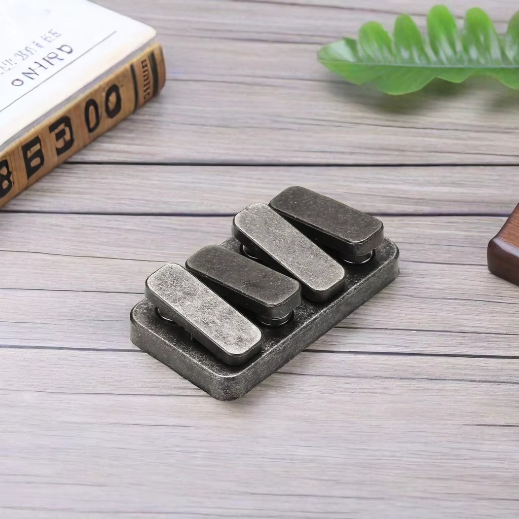 Magnetic Slider Fidget Toy – Metal Push Card Mini Sensory Fingertip Toy with Click Sound for Stress Relief, Focus, EDC and Office Desk Use