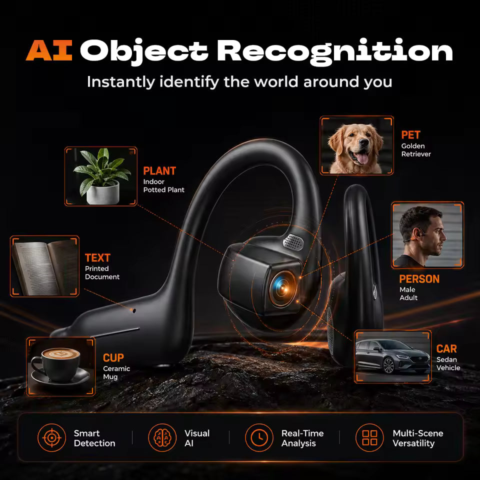 AI Smart Headphones with HD Camera and AI Voice Assistant UK