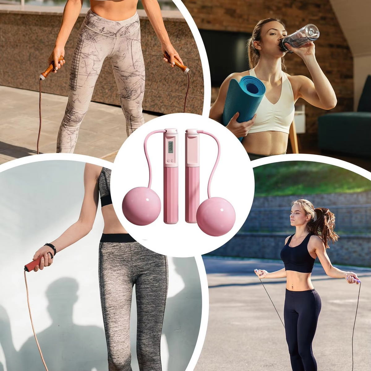 Cordless Jump Rope with Counter – Adjustable Wireless Fitness Skipping Rope for Women, Home Workouts, Cardio Training, Weight Loss and Indoor Exercise