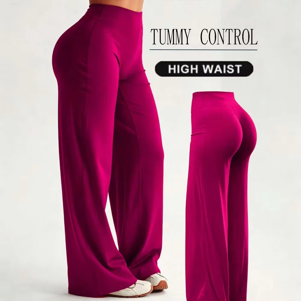 High-Waist Straight-Leg Workout Pants – Skin-Friendly Hip-Lifting Fitness Leggings for Training, Yoga, Casual Sports and Everyday Activewear