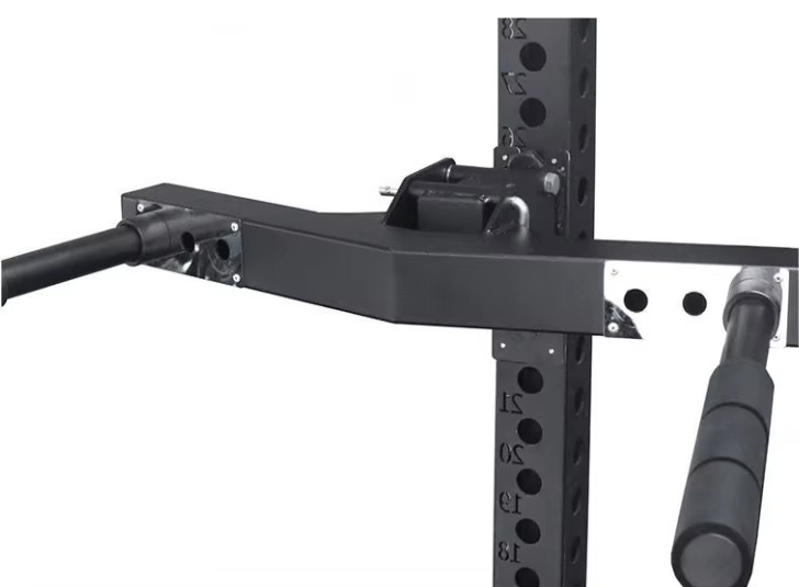 Adjustable Dip Bar Attachment – Foldable Arm Flexion and Extension Trainer with Wide and Narrow Grip Positions for Strength Training and Home Gym Racks