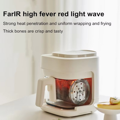 Compact Glass Basket Air Fryer – 2L 900W Non-Stick Air Fryer with See-Through Basket, No-Flip Cooking and Easy-Clean Design for Home Kitchens