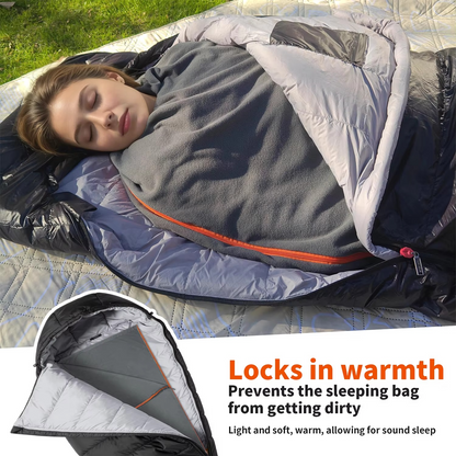 Fleece Sleeping Bag Liner – Soft Breathable Polar Fleece Travel Sleeping Sack with Drawcord Collar, Dual Zippers for Camping, Hiking and Backpacking