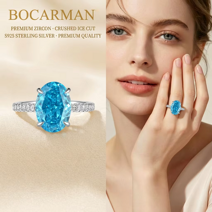 Silver Tanzanite Ring – Mint Green Oval Tanzanite with Ice-Cut Zircon Accents for Women, Elegant Jewelry, Special Occasions and Gifts