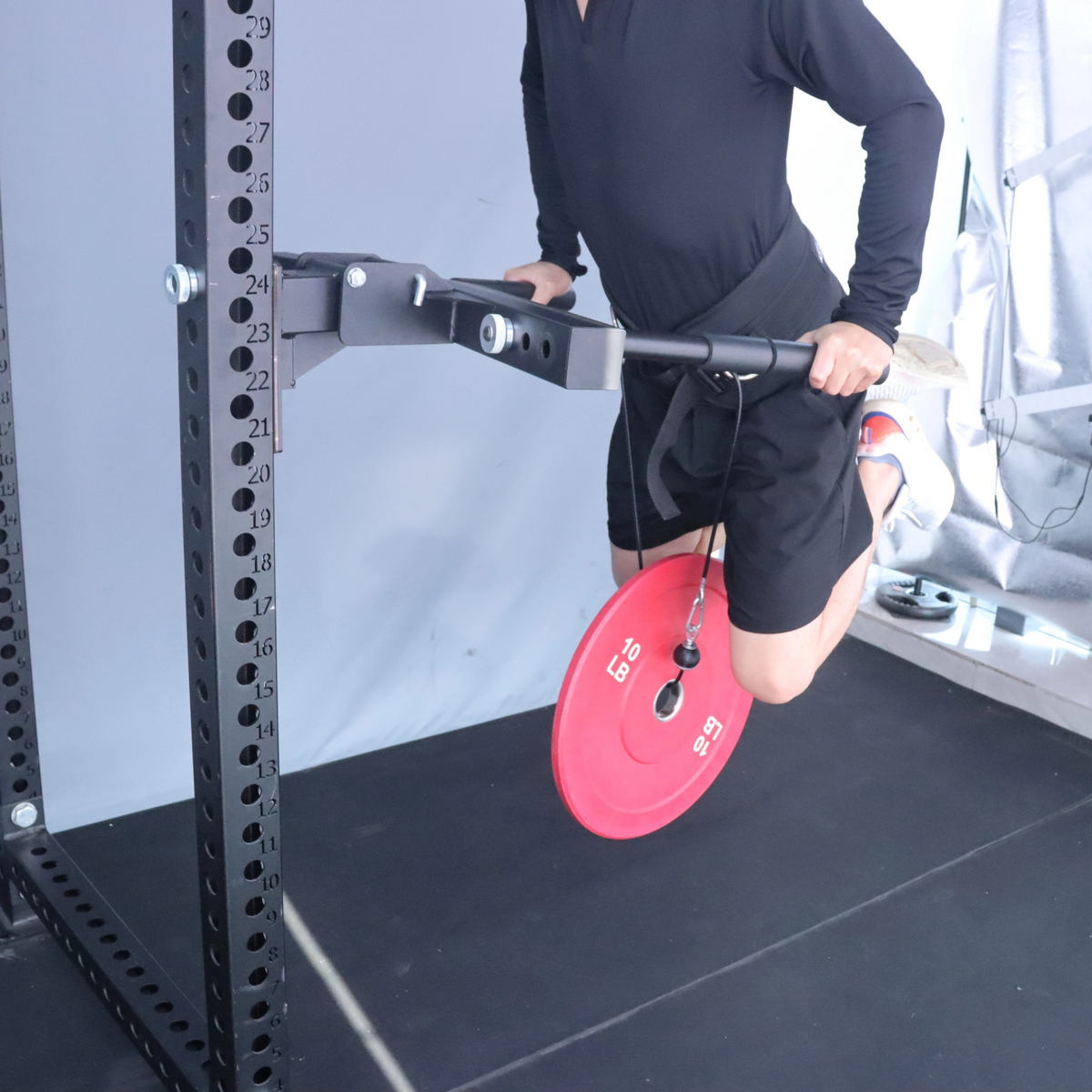 Adjustable Dip Bar Attachment – Foldable Arm Flexion and Extension Trainer with Wide and Narrow Grip Positions for Strength Training and Home Gym Racks