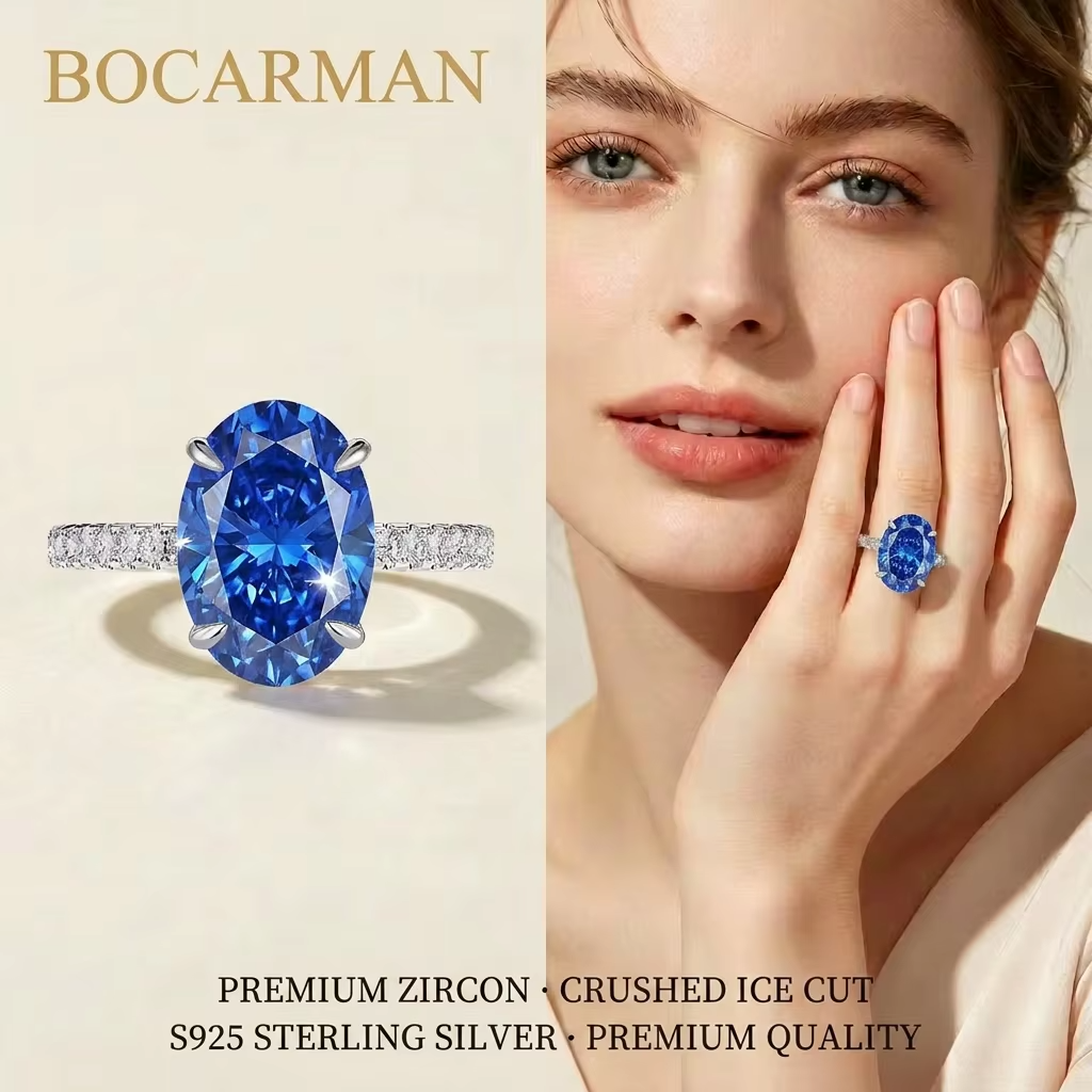 Silver Tanzanite Ring – Mint Green Oval Tanzanite with Ice-Cut Zircon Accents for Women, Elegant Jewelry, Special Occasions and Gifts