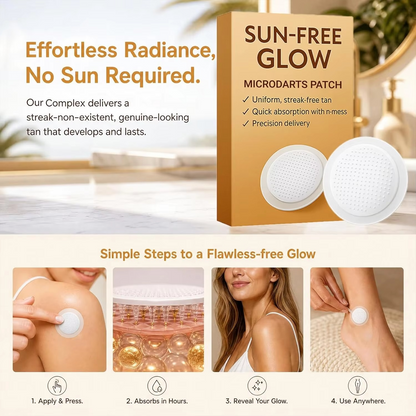 Sun-Free Glow Patches – Advanced Microdart Tanning Patches for a Natural-Looking Bronzed Glow, UV-Free Self-Tanning for Women