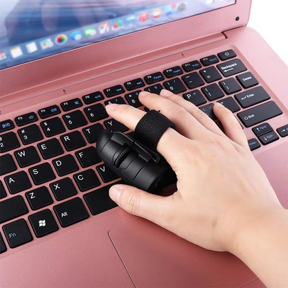Wireless Finger Ring Mouse – 2.4GHz 1600 DPI Mini Optical Ring Mouse for Laptop, Tablet, PC, Presentations, Travel and Remote Control