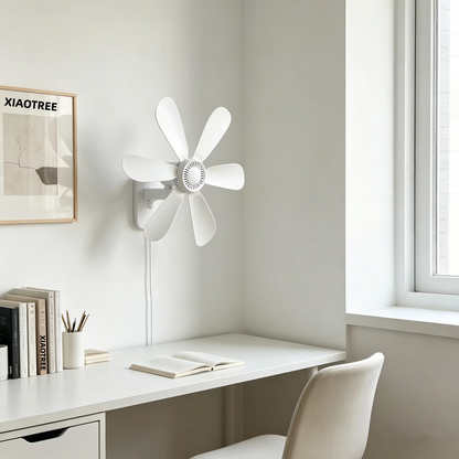 Wall Mount Fan with Remote Control – 16.5-Inch Quiet 5V USB Cooling Fan with 4 Speed Settings and Timer for Bedrooms, Kitchens and Small Spaces