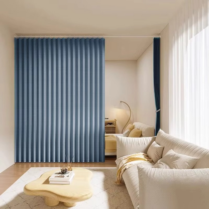 Solid Color Room Divider Curtain – Soft Light Sheer Partition Drapes for Bedroom, Living Room, Privacy and Space Separation
