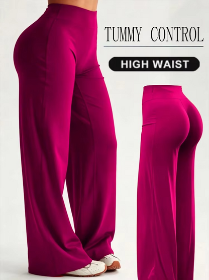 High-Waist Straight-Leg Workout Pants – Skin-Friendly Hip-Lifting Fitness Leggings for Training, Yoga, Casual Sports and Everyday Activewear