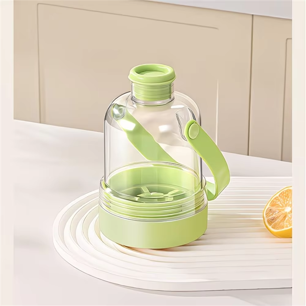 Ice Maker Water Bottle – 2-in-1 Portable Water Bottle with Built-in Silicone Ice Cube Tray, Easy Press Ice Release for Cold Drinks, Gym, Travel and Outdoor Use