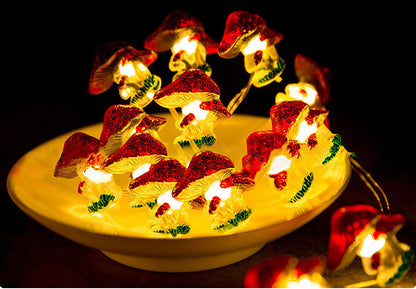 LED Christmas Fairy Lights – 20 LED Battery Powered Santa and Snowflake String Lights for Holiday Home Decorations