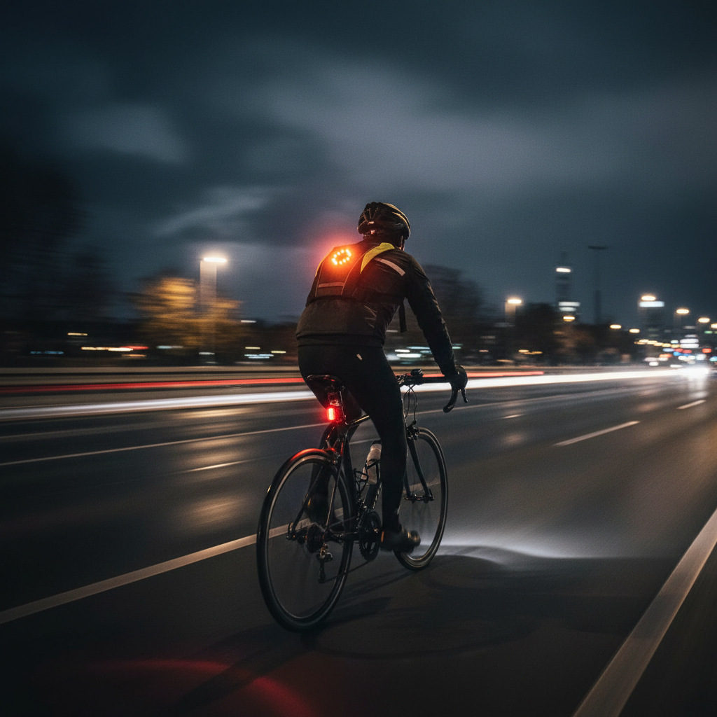 LED Reflective Cycling Vest – Safety Turn Signal Backpack Vest for Night Riding, Hiking and Outdoor Visibility