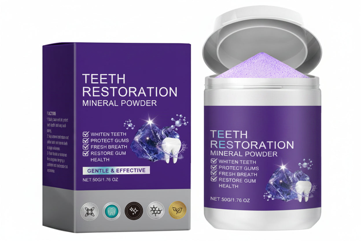 Teeth Restoration Mineral Powder – Advanced Tooth Repair Powder for Enamel Care, Whitening and Stronger Healthy Looking Teeth.