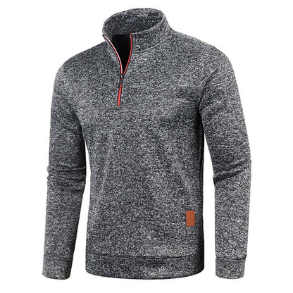 Half Zip Sweatshirt - Thick Pullover Hoodie with Turtleneck Design for Autumn Outdoor Wear and Casual Street Fashion