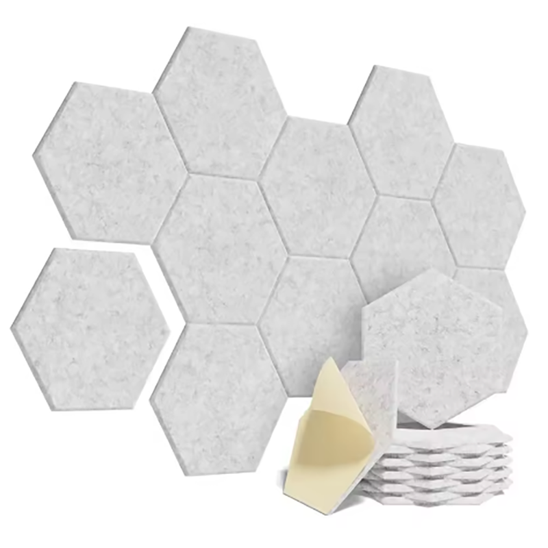 Hexagonal Acoustic Panels – Self Adhesive Soundproof Foam Tiles for Noise Reduction, Echo Control and Studio Wall Treatment