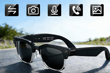AI Camera Smart Glasses – 800W Pixel Video Recording Sunglasses with Bluetooth Calls, Voice Translation and Photo Recognition for Men