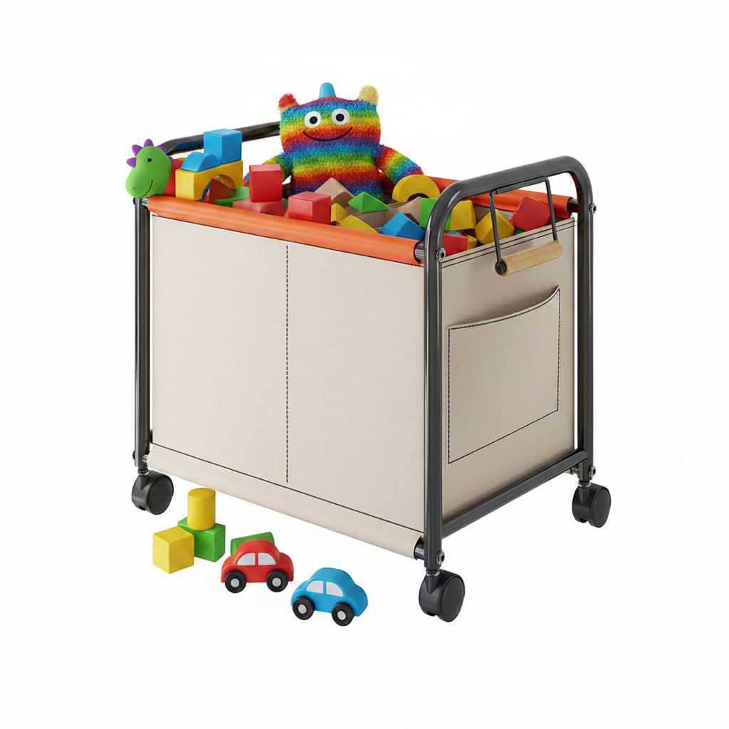Children's Toy Storage Organizer – Mobile Bookshelf and Storage Rack for Building Blocks, Dolls, Books and Nursery Organization