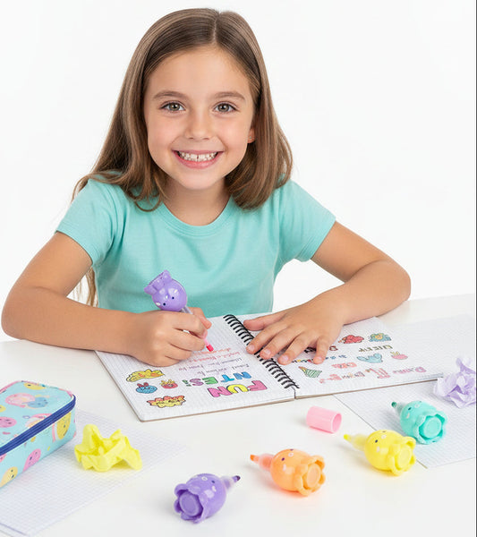 Octopus Highlighter Pen Set – 5-in-1 Cute Multicolor Marker for Note Taking, Journaling, School Supplies and Creative Drawing