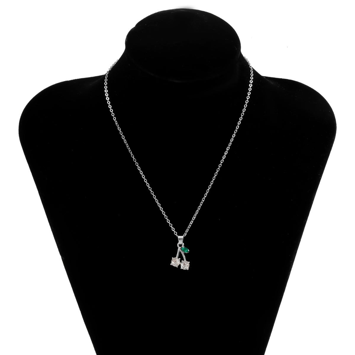 Red Cherry Pendant Necklace – Sweet Romantic Gold Tone Clavicle Chain Jewelry for Women and Girls, Fashionable Gift for Parties and Dates