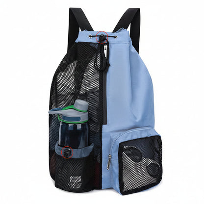 Mesh Drawstring Sports Backpack – Lightweight Beach and Basketball Storage Bag for Swimming, Gym and Outdoor Activities