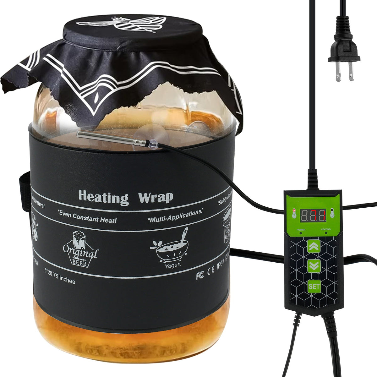Kombucha Heating Wrap – Waterproof Fermentation Heater for Even Temperature Control and Consistent Home Brewing Results