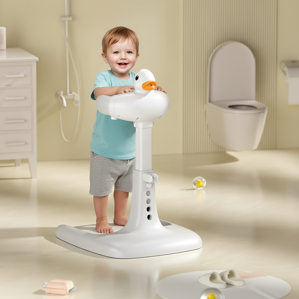 Duck Shaped Baby Bath Support – Non Slip Toddler Shower Helper Rack for Safe Comfortable Bath Time Assistance