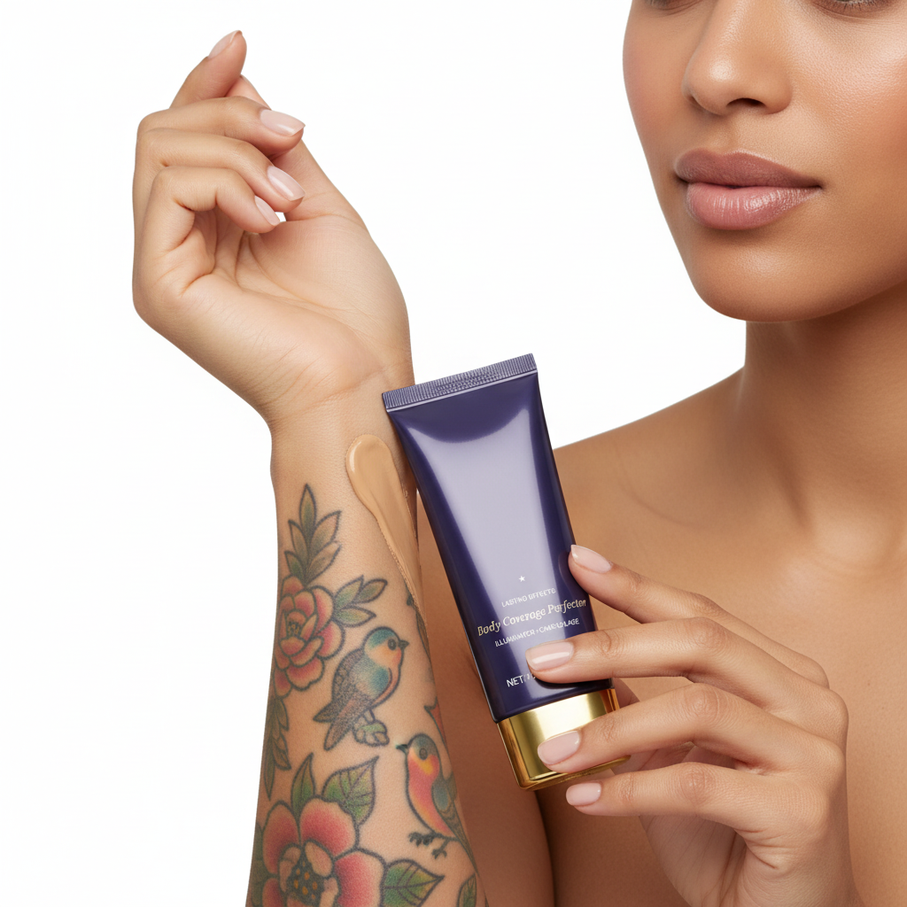 Waterproof Tattoo Concealer – Long-Lasting Sweat-Resistant Body Makeup for Covering Tattoos, Scars and Spots with Natural-Looking Traceless Coverage