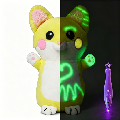 Glow-in-the-Dark Doodle Plush Toy – Luminous Drawing Doll for Creative Play, Educational Activities, Sensory Fun and Stress Relief
