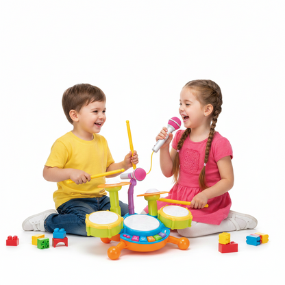Toddler Drum Set – Musical Educational Instrument Toy with Microphone for Babies Ages 1–3, Creative Learning and Interactive Play