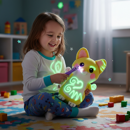 Glow-in-the-Dark Doodle Plush Toy – Luminous Drawing Doll for Creative Play, Educational Activities, Sensory Fun and Stress Relief