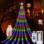 Christmas Waterfall Star Lights – USB Fairy String Lights with Eight Modes for Indoor Outdoor Holiday Decor