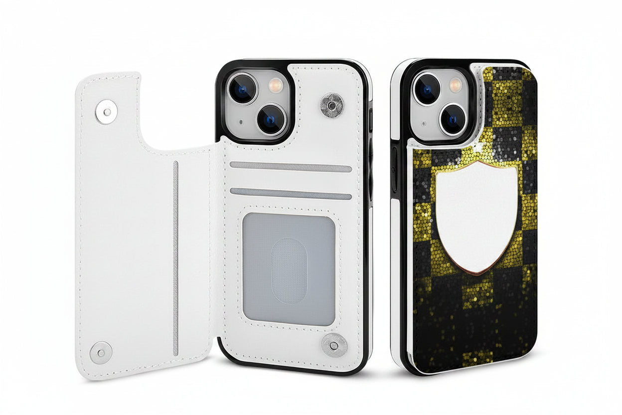 Leather Wallet iPhone Case – Wireless Charging Compatible Protective Flip Cover with Card Holder and Stand Function